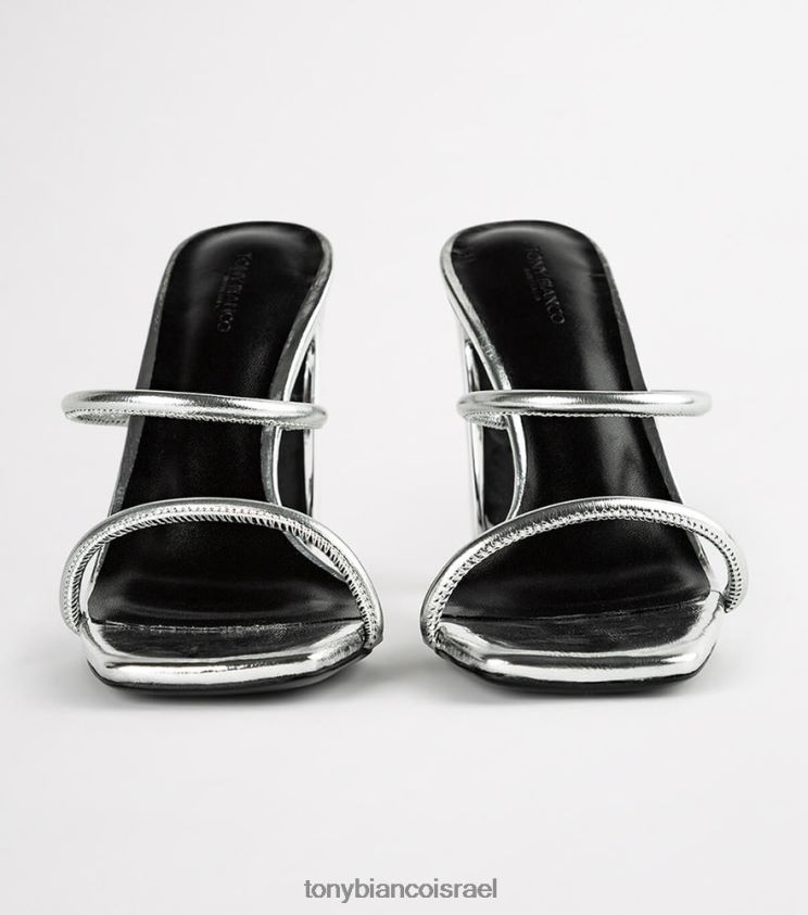 נעלי עקב בלוק | נשים נייר כסף Tony Bianco נעלי עקב של פלורנס 8BNR8T354